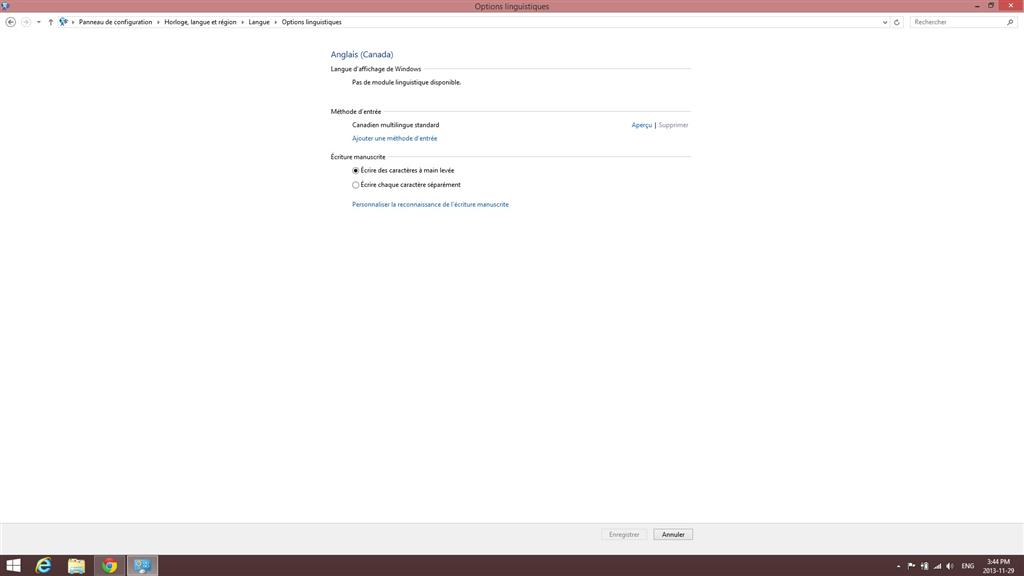 View of Windows 8.1 English Language Pack Unavailable - Pas de module ...