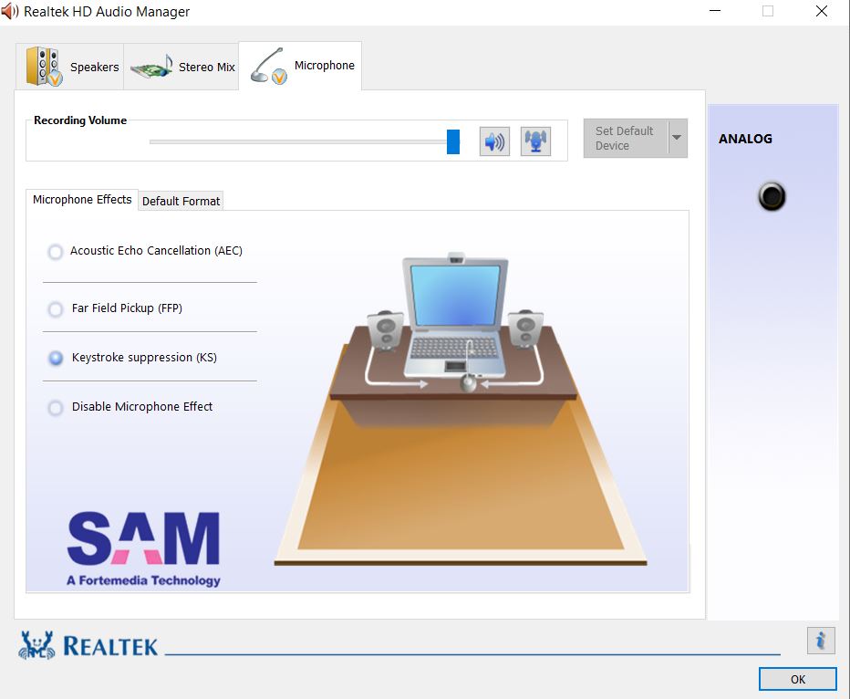 Realtek HD audio driver doesn't detect audio though headset microphone ...