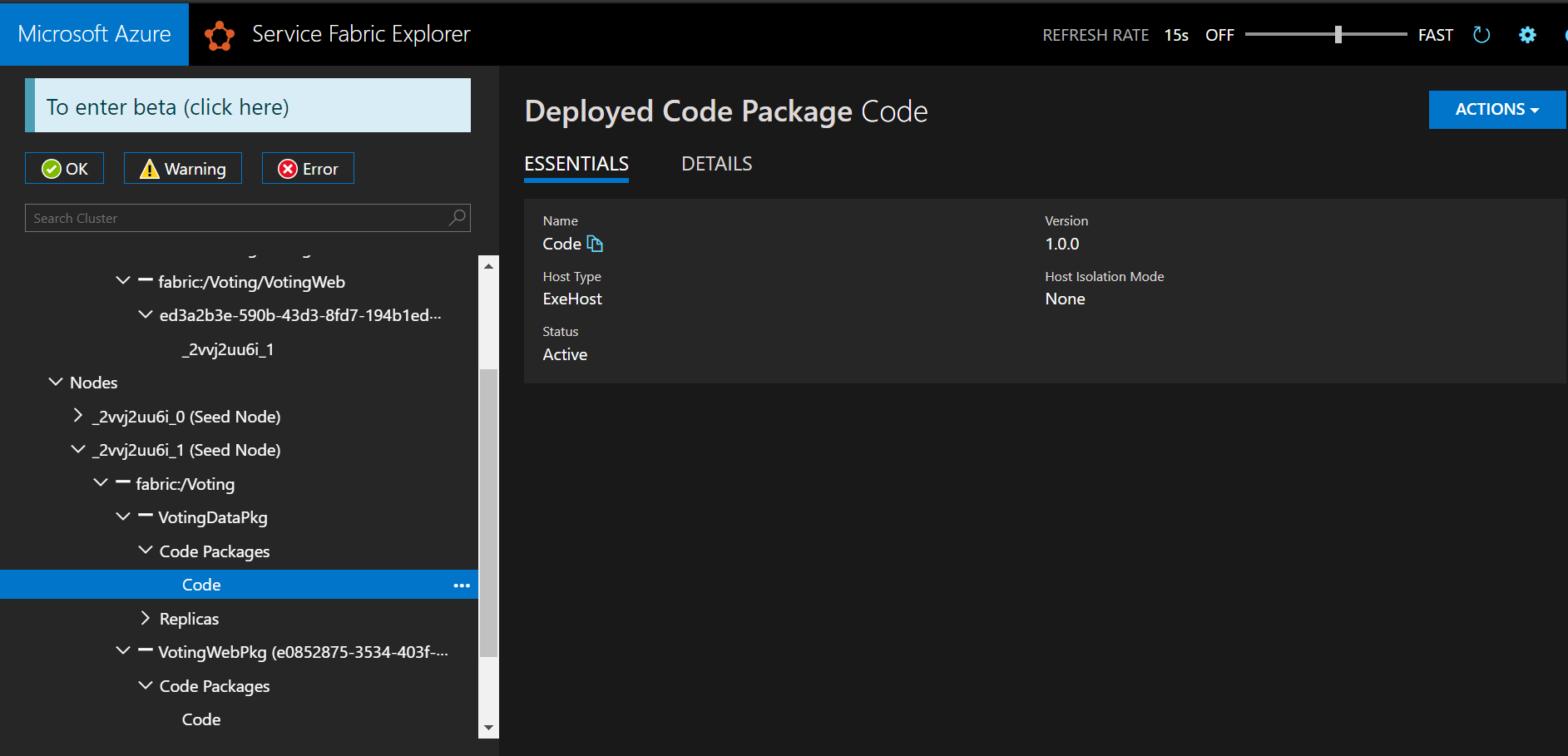 Unable to see Container Logs in Service Fabric Explorer Microsoft Q&A