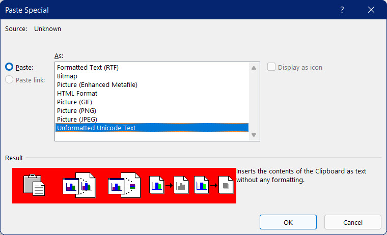 Why does my Microsoft Word & 2019 show red bandage in paste dialog box ? - Q&A