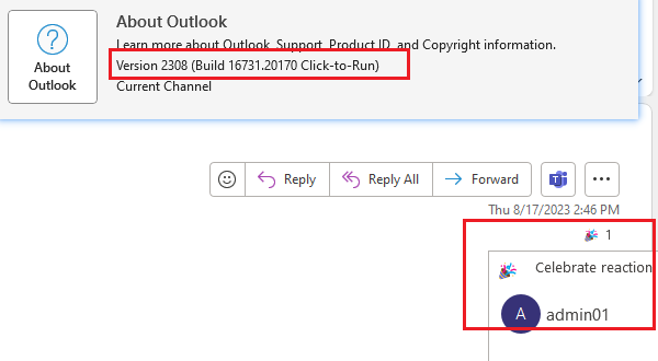 Use Outlook Reactions to Respond to Emails