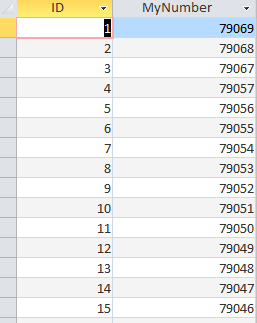 Access Database. How to find missing numbers in a sequence of numbers ...