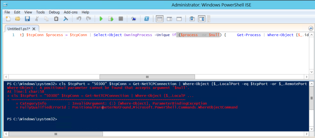 Get-NetTCPConnection script not working - Microsoft Q&A
