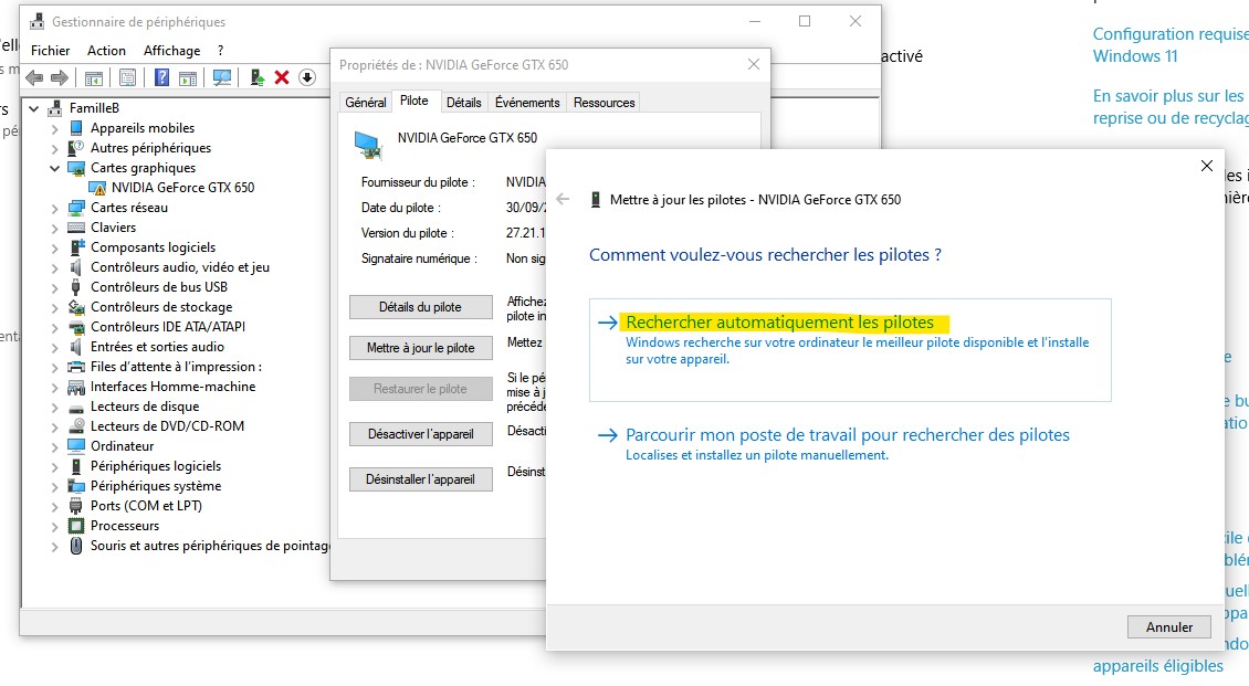 2026-03-21 Issue Windows Update, Nvidia, Screen resolution 03 - NVidia Driver update 01