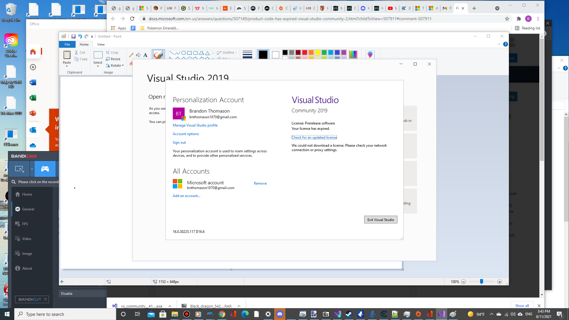 Product Code has expired (Visual Studio Community 2019) - Microsoft Q&A