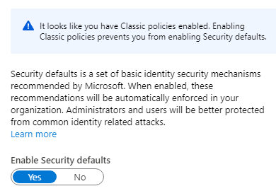 AAD Security Defaults