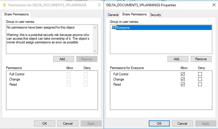 Weird behavior in Share permission - Microsoft Q&A