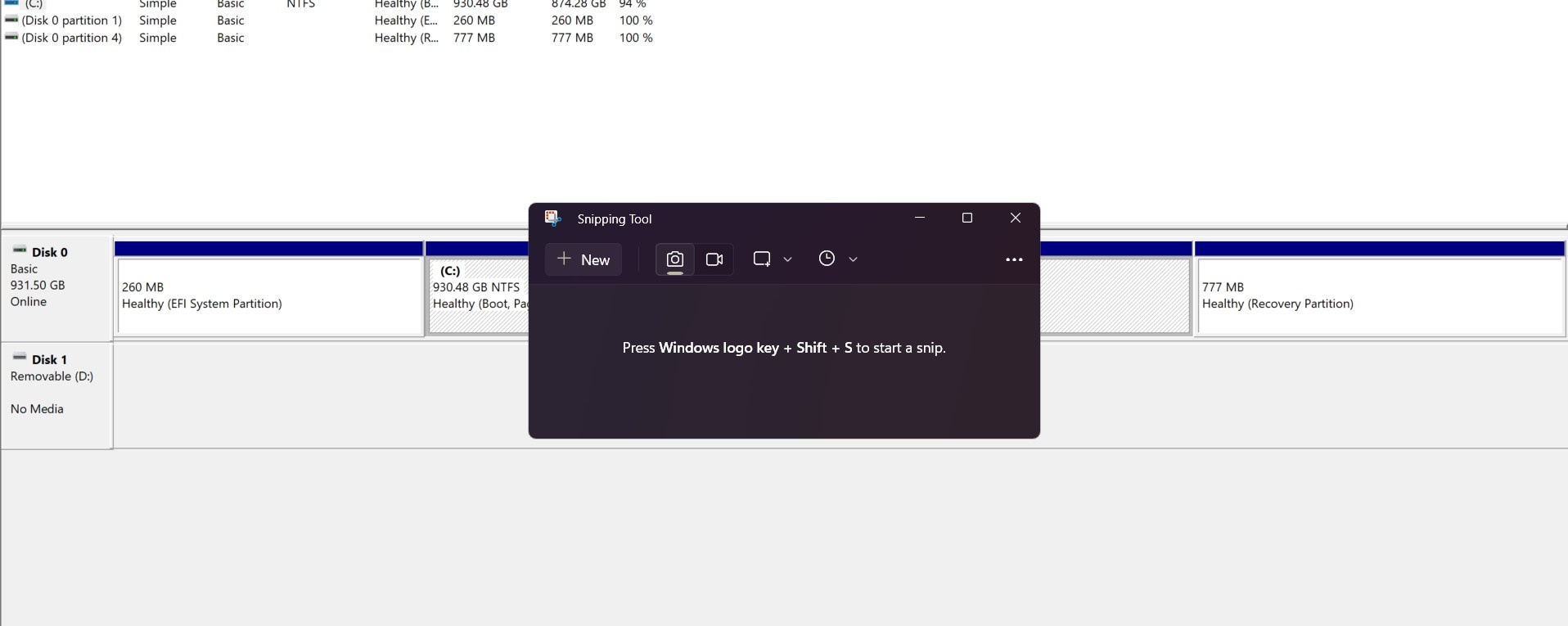 removable drive disk management no media error - Microsoft Q&A