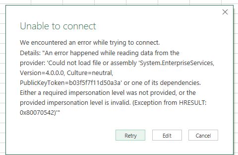 Connection To Sqlserver From Excel Failed Microsoft Q A Connection To Sqlserver From Excel Failed Microsoft Q A