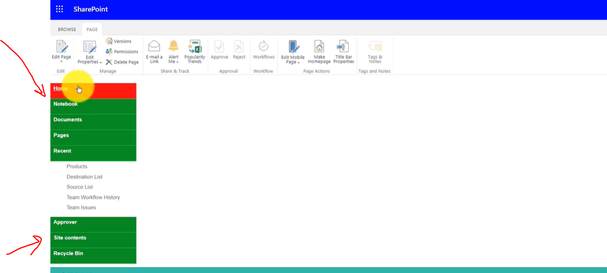 I want to get navigation with red and green in master page - Microsoft Q&A