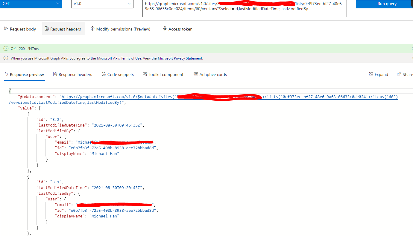 Accessing SharePoint list item minor versions using MS Graph ...