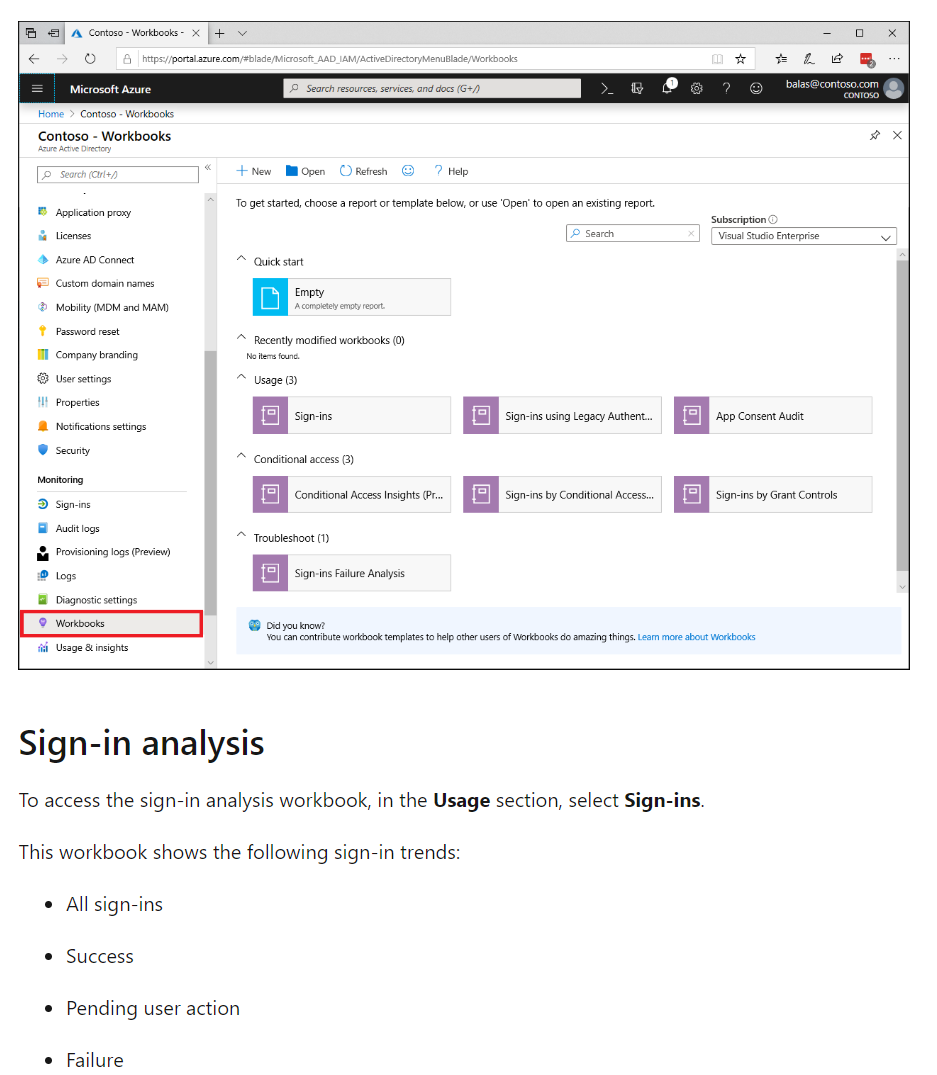 I cannot access the legacy authentication workbook for log analytics