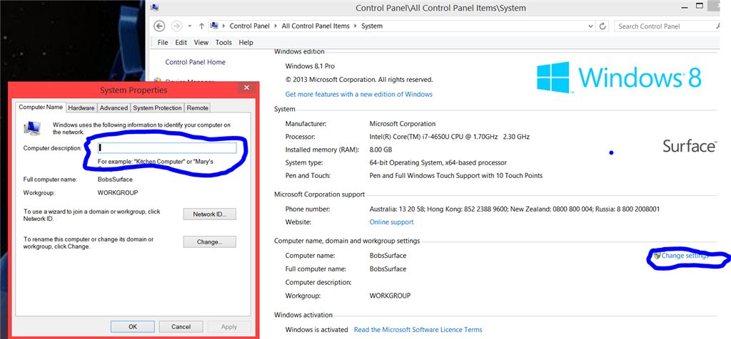 Change the displayed name of a computer in Control Panel - Microsoft Q&A