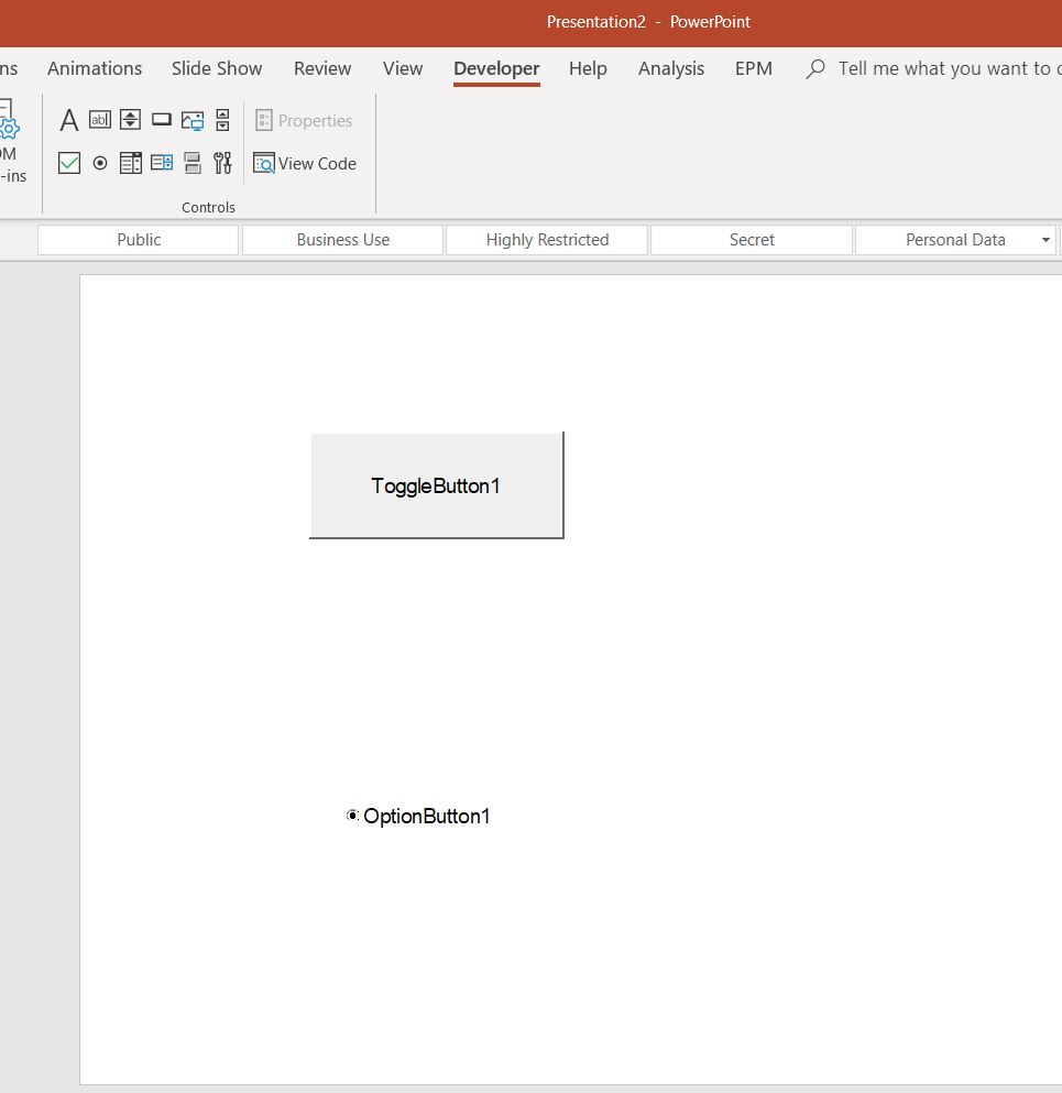 Problem with Powerpoint 2016 when inserting any active X button ...