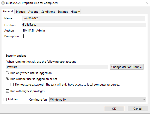 Having difficulty getting a scheduled task to work for a normal user ...