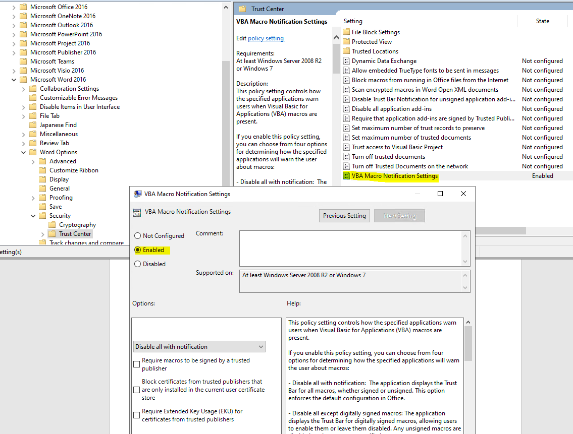 Hide/Disable the Security options within Microsoft Office (Outlook/Word