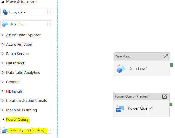When creating a new Data Flow activity, I cannot choose between Mapping ...