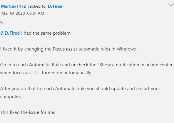 Teams does not display a notification banner in the bottom right-hand