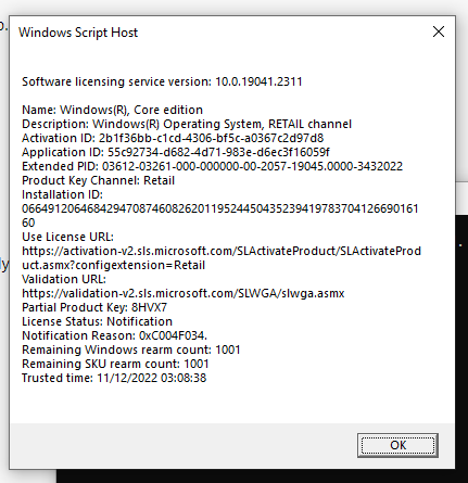 Windows 10 activation error 0x803fa067 - Microsoft Q&A