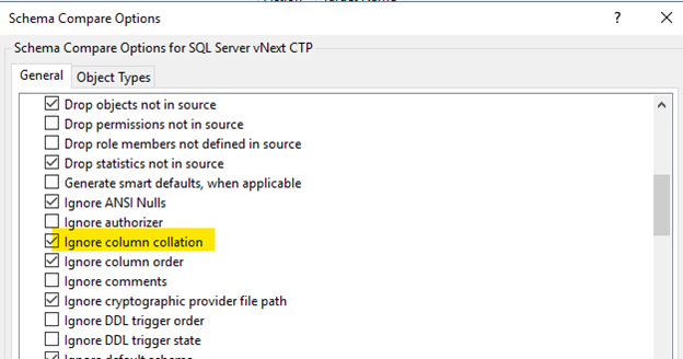 Visual Studio 2019 SQL Schema Compare and Collation - Microsoft Q&A