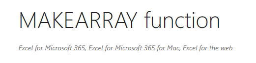 MAKEARRAY in excel - Microsoft Q&A