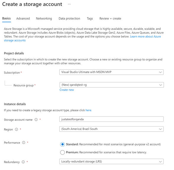 Why can't I select hierachical namespace in my storage account