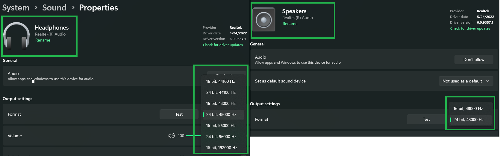In my laptop, I can't change audio format. - Microsoft Q&A