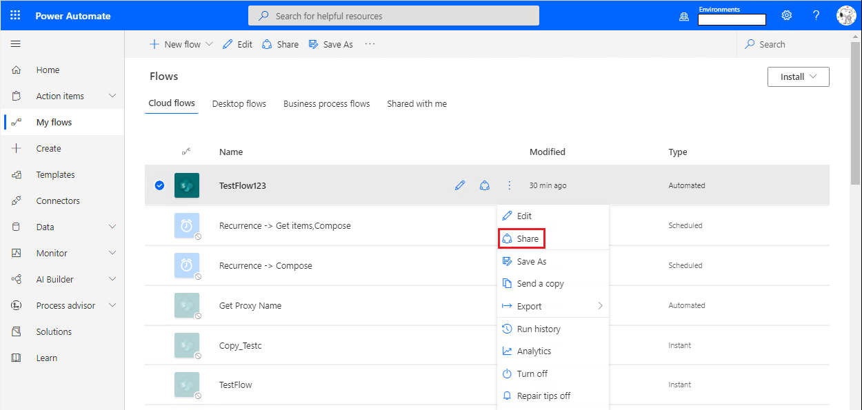 Sharepoint List as Flow Co-Owner: User cannot edit or manage Flow ...