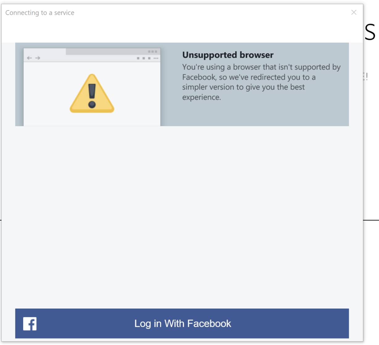 WebAuthenticationBroker is giving Unsupported Web Browser when using it for Fb  Login Workflow - Microsoft Q&A