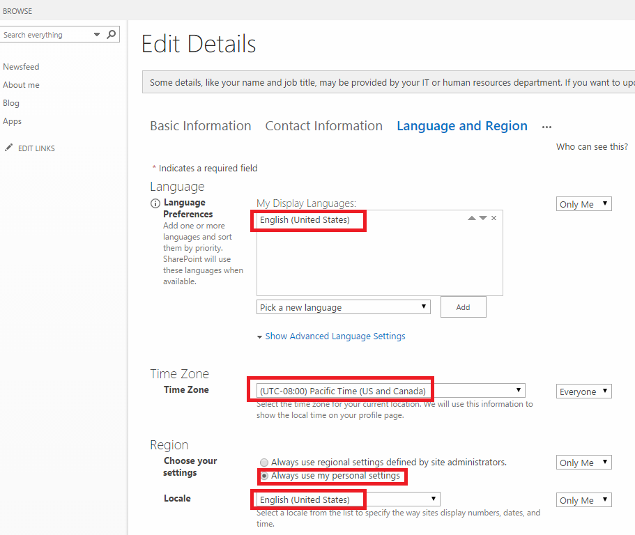 Onedrive for business language setting issue - Microsoft Q&A