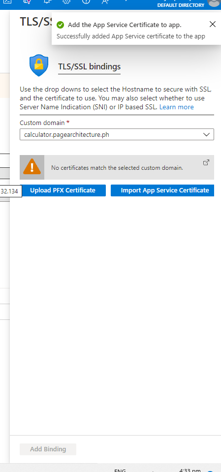 Cannot Add Tls Ssl Binding Microsoft Q A