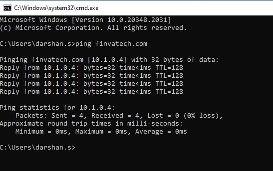 nslookup and Ping Test
