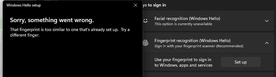 Windows Hello Fingerprint Bug on Windows 11 Insider – Finger Already ...