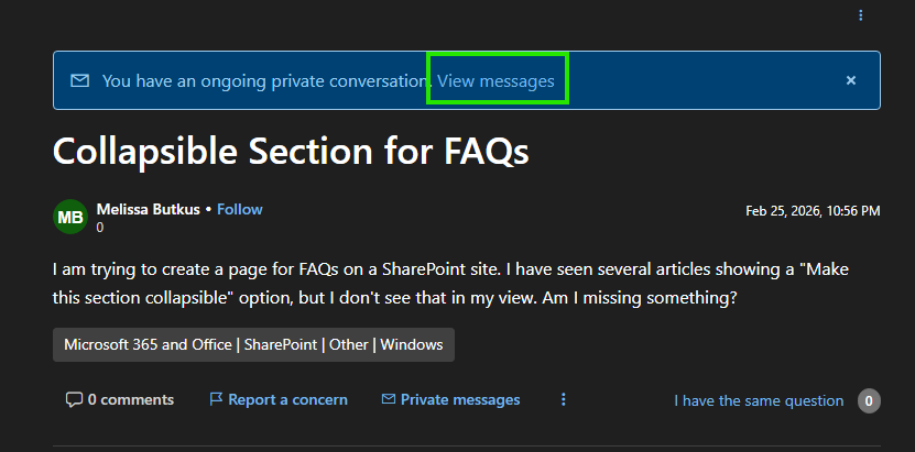Collapsible Section for FAQs - Microsoft Q&A
