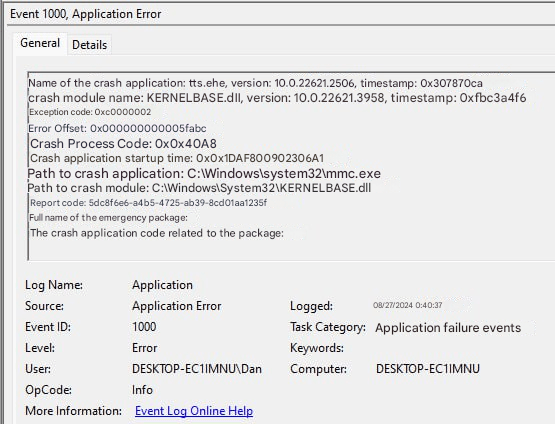 Crashing applications - Microsoft Q&A