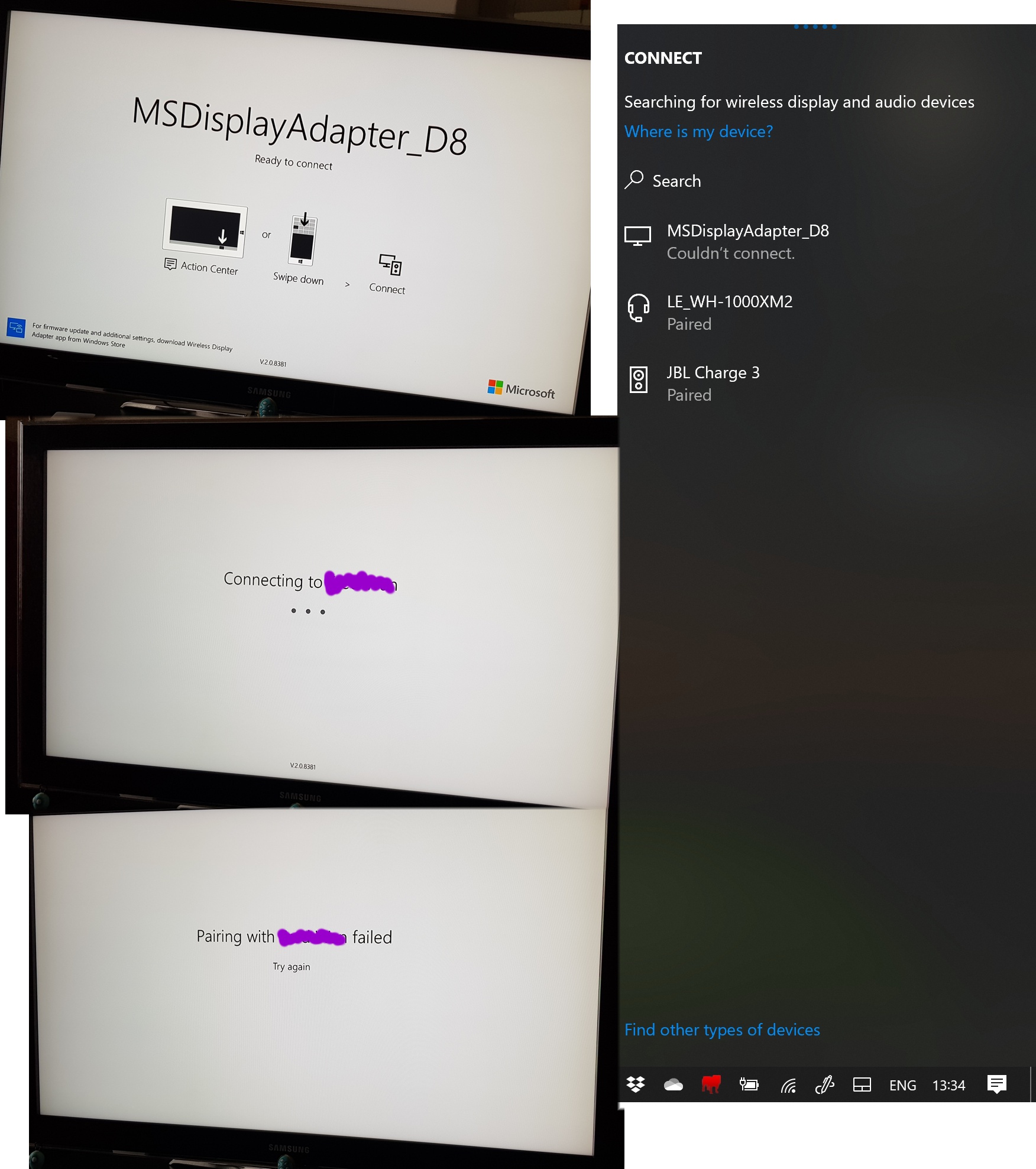 Microsoft Wireless Display Adapter fails to pair with Surface Pro ...