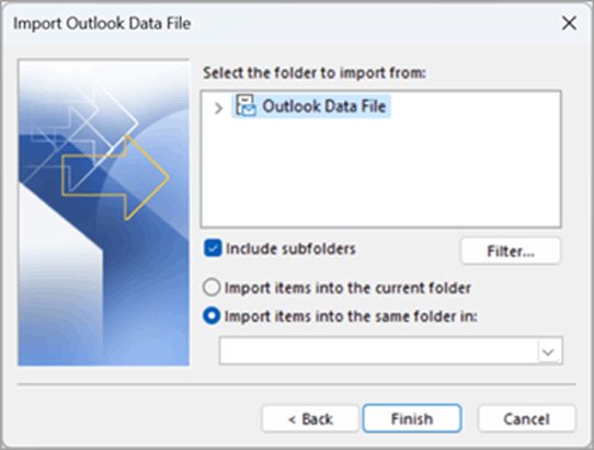 Moving outlook folders from old email account to new email account ...