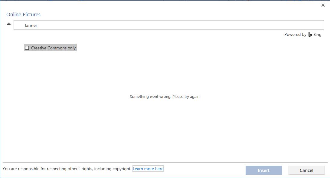 Insert Online Pictures is not working - Microsoft Q&A