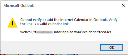 Unable to subscribe to a web calendar - Microsoft Q&A