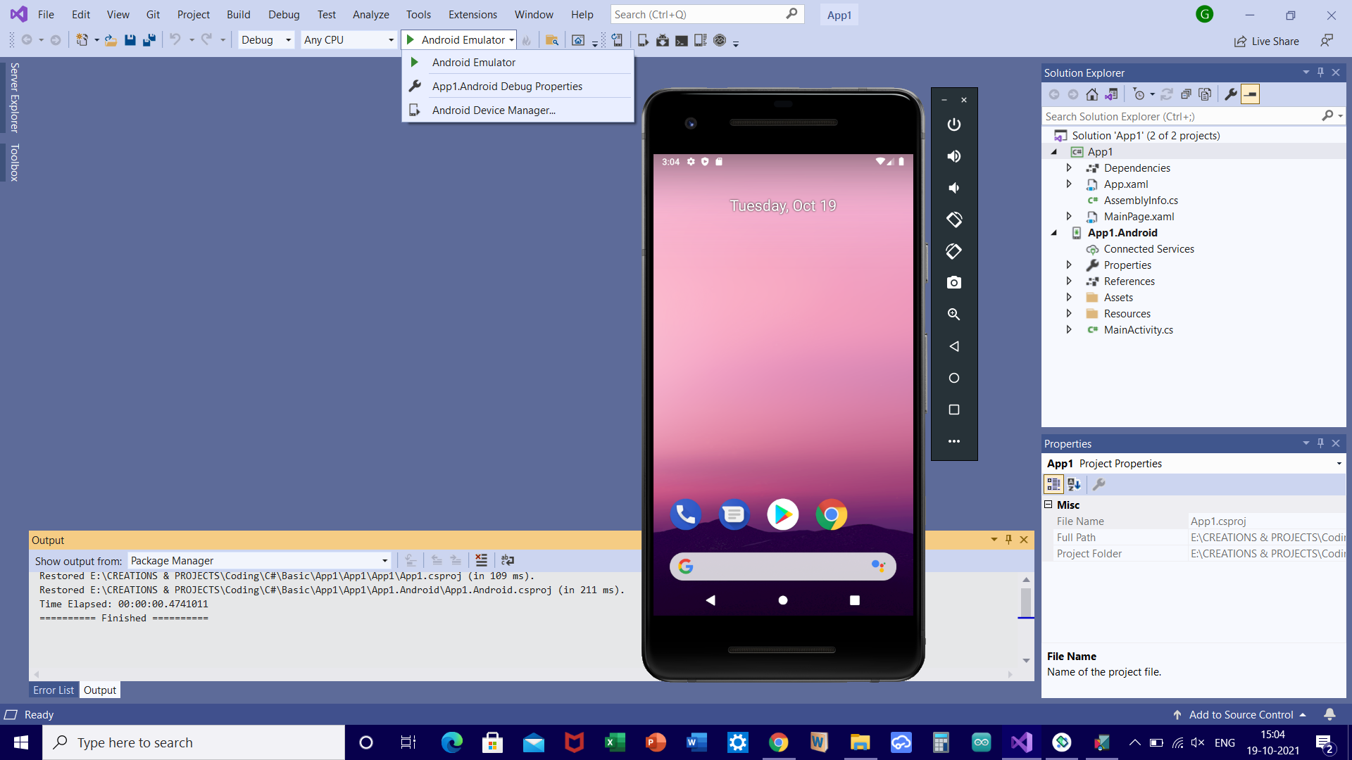 Xamarin Android Emulator not showing virtual devices in debugger list -  Microsoft Q&A