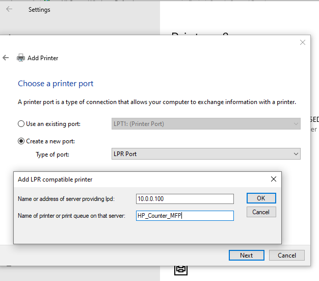 How LPR port manually? - Microsoft Q&A