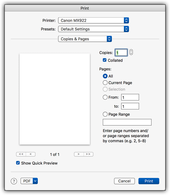 Where are the print options 