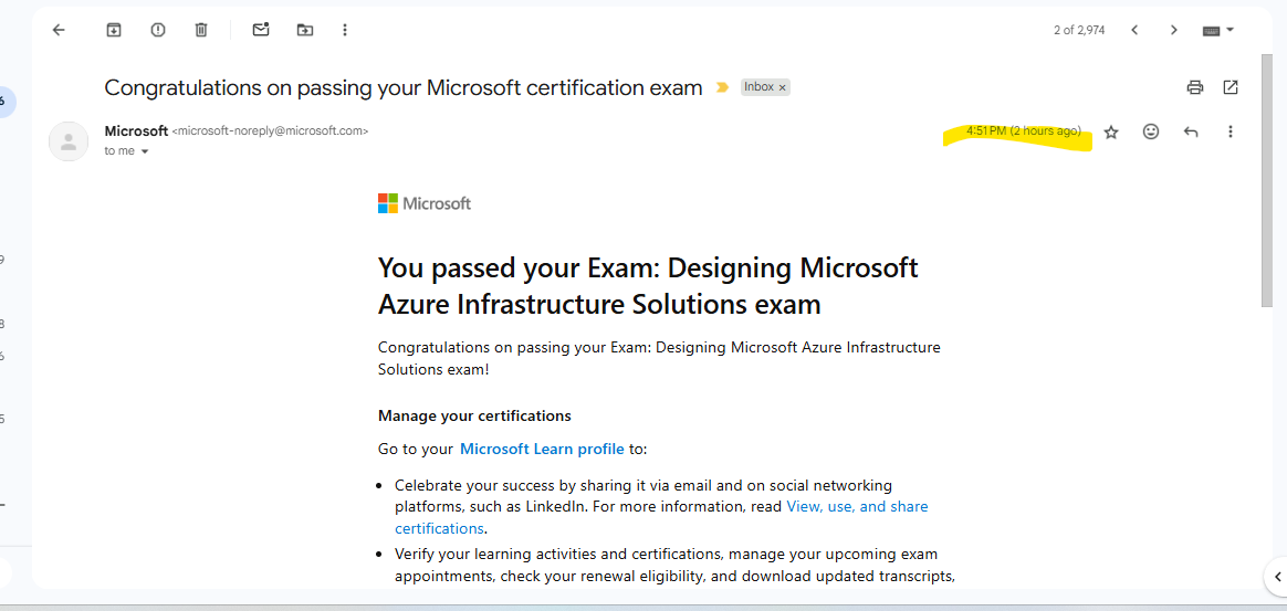 Az-305 Certification Not Received - Microsoft Q&A