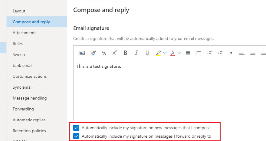 Outlook 365 Web Version not displaying signatures when replying or ...