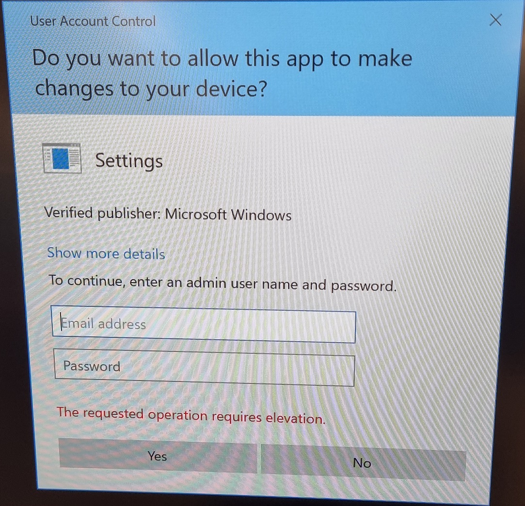 Can't Access Settings - Surface Hub - Operation Requires Elevation ...