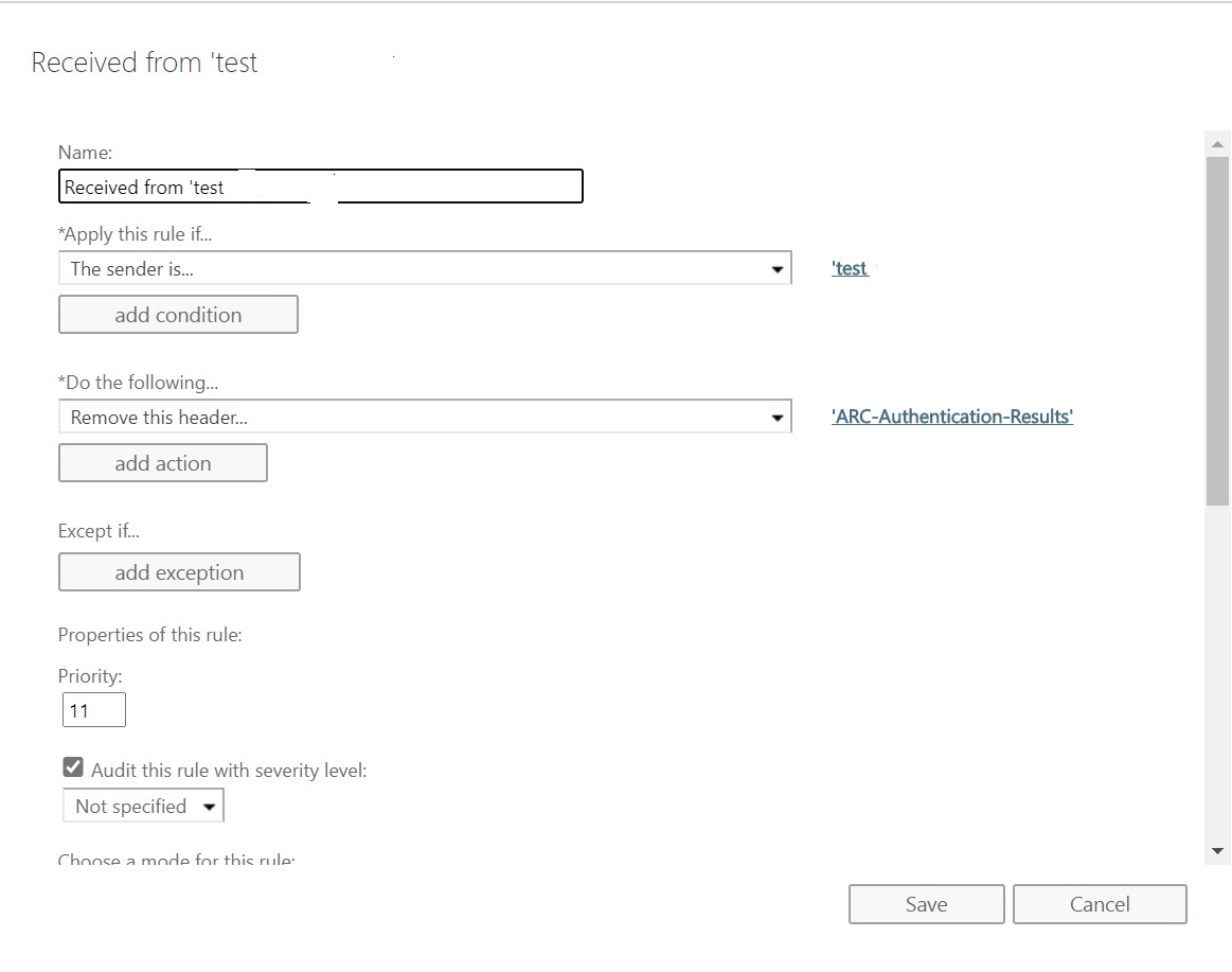 Remove header exchange online Microsoft Q&A