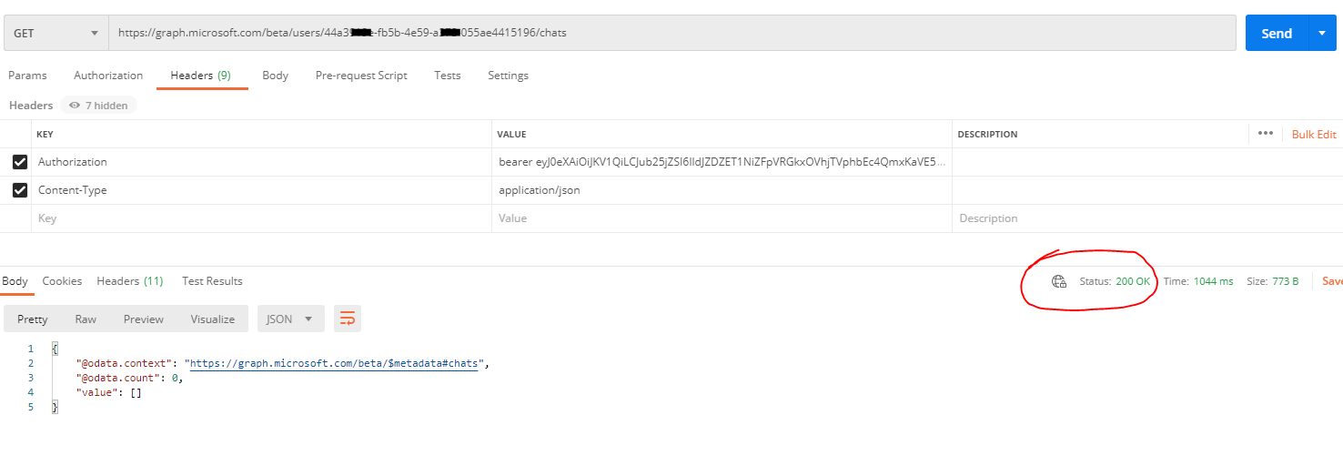 Using Get Chat Graph API for ms Teams in Postman. - Microsoft Q&A
