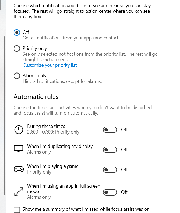Not receiving notifications in fullscreen - Microsoft Q&A