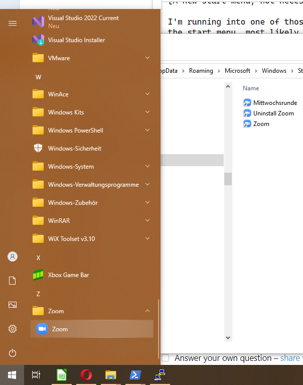 How to make Windows 10 start menu entries backed by the file system get ...