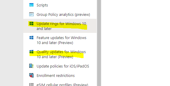 Quality updates through Intune - Microsoft Q&A